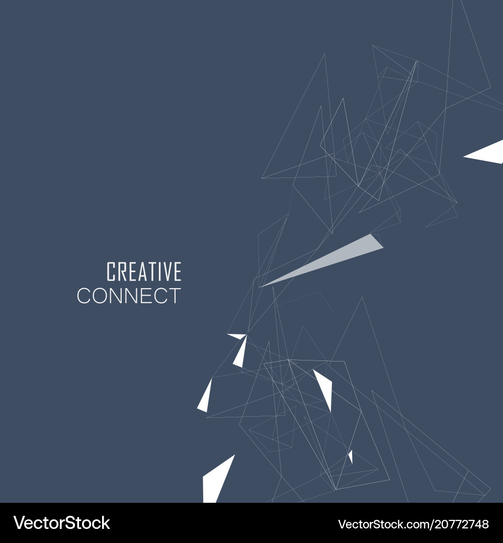 Abstract color triangle shape on dark background vector image