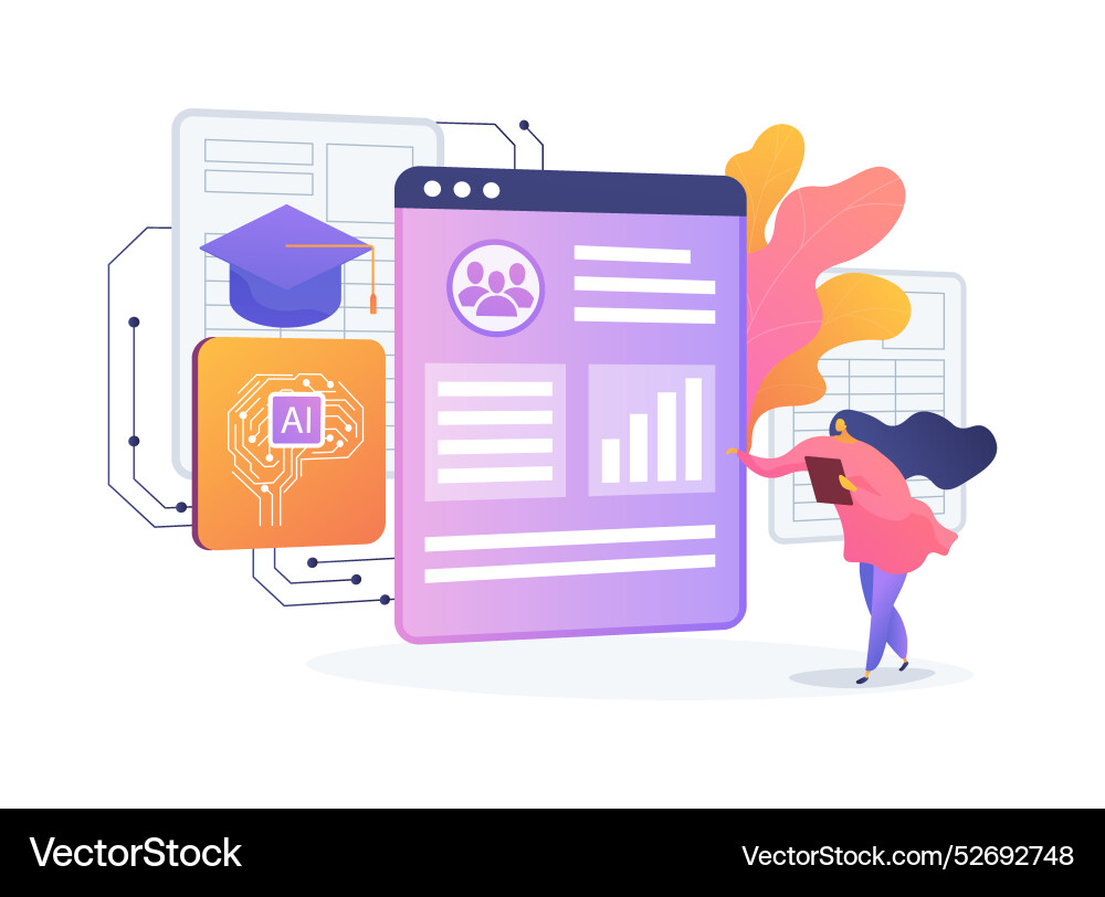 Ai-streamlined administrative tasks abstract Ai-streamlined administrative tasks abstract vector image