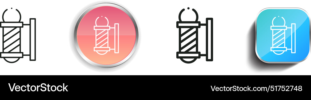 Barber pole icon thin linear regular and button vector image