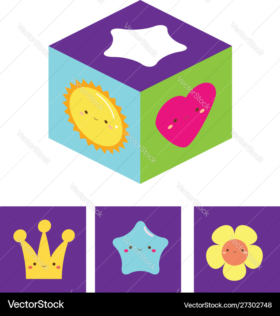 Children's Matching Game - Cube Puzzle vector image