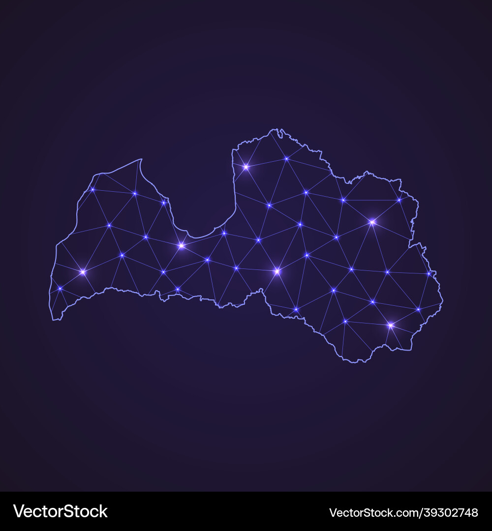 Digital network map of latvia abstract connect Digital network map of latvia abstract connect vector image