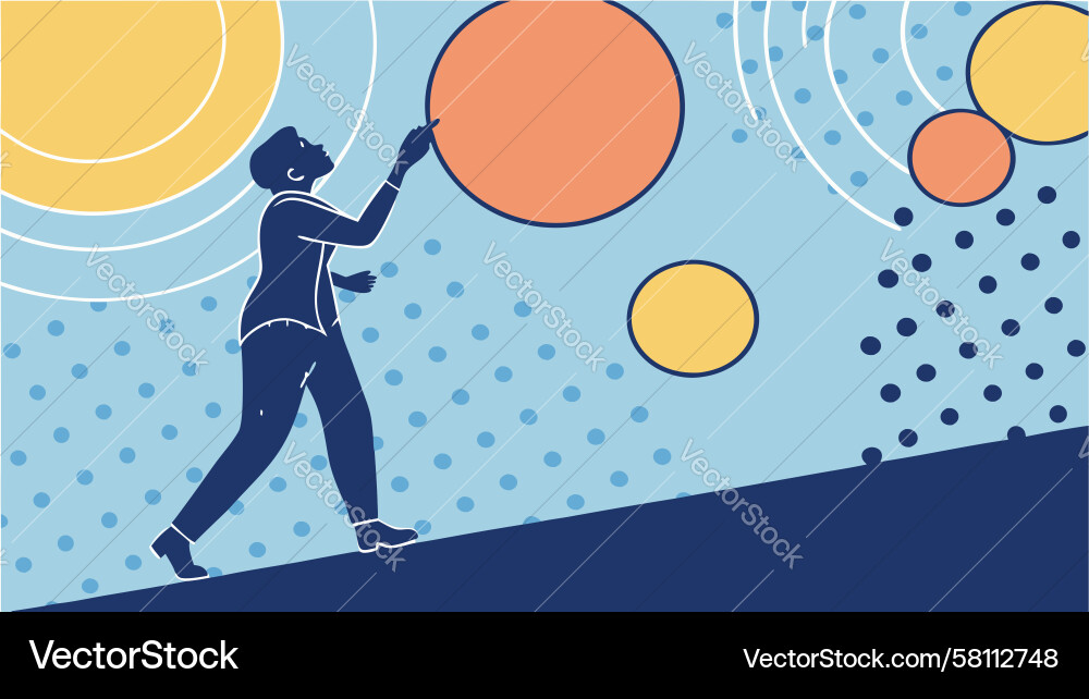 Man Targeting Abstract Circle Vector Image