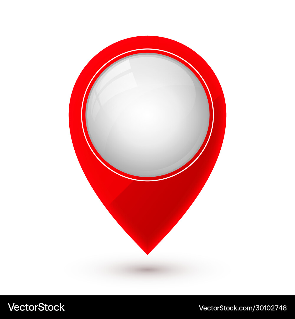 Map pointer icon in flat style with shadow Vector Image