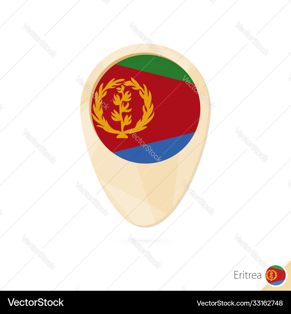 Map pointer with flag eritrea orange abstract Map pointer with flag eritrea orange abstract vector image