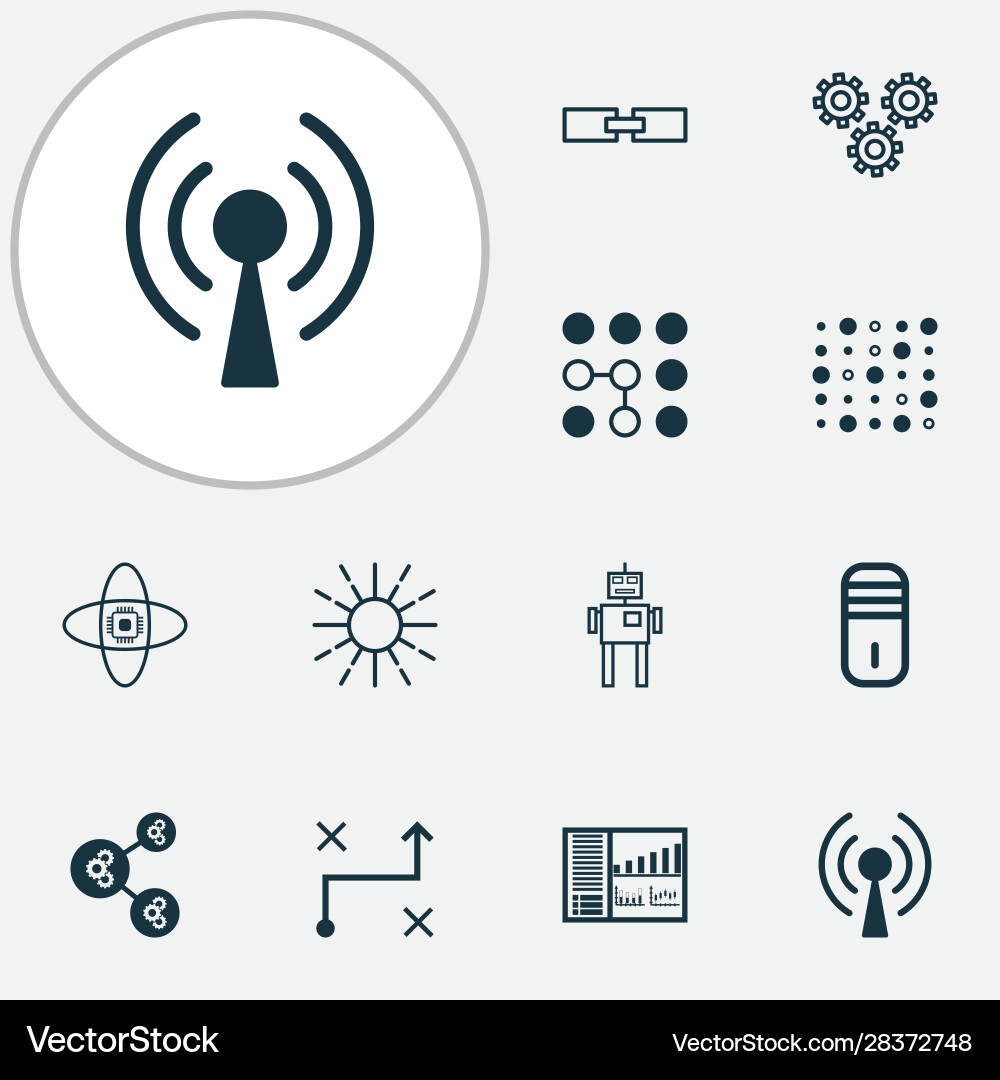 Maschinensymbole mit Datenstrukturprozessor eingestellt Maschinensymbole mit Datenstrukturprozessor eingestellt vektorbild
