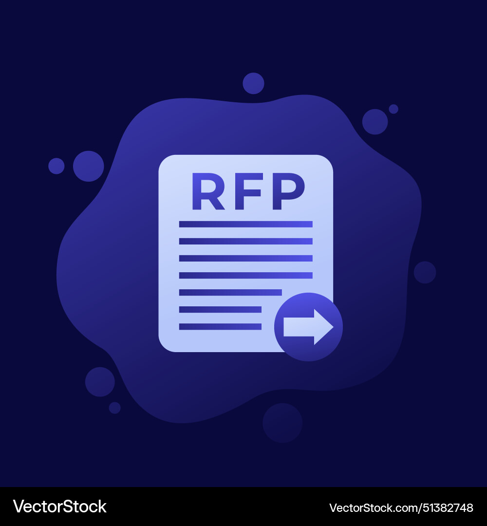 Rfp send request for proposal icon design Vector Image