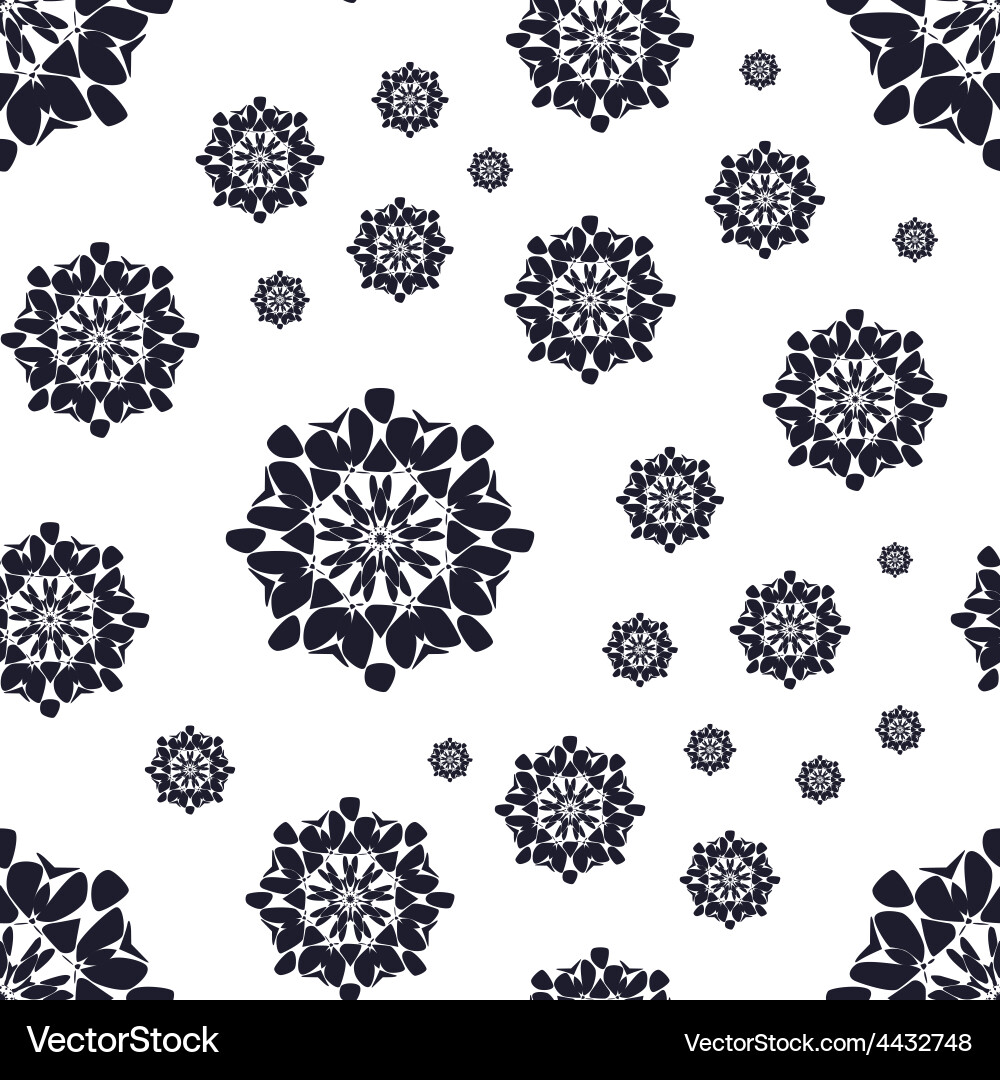 Seamless pattern with abstract flowers repeating vector image