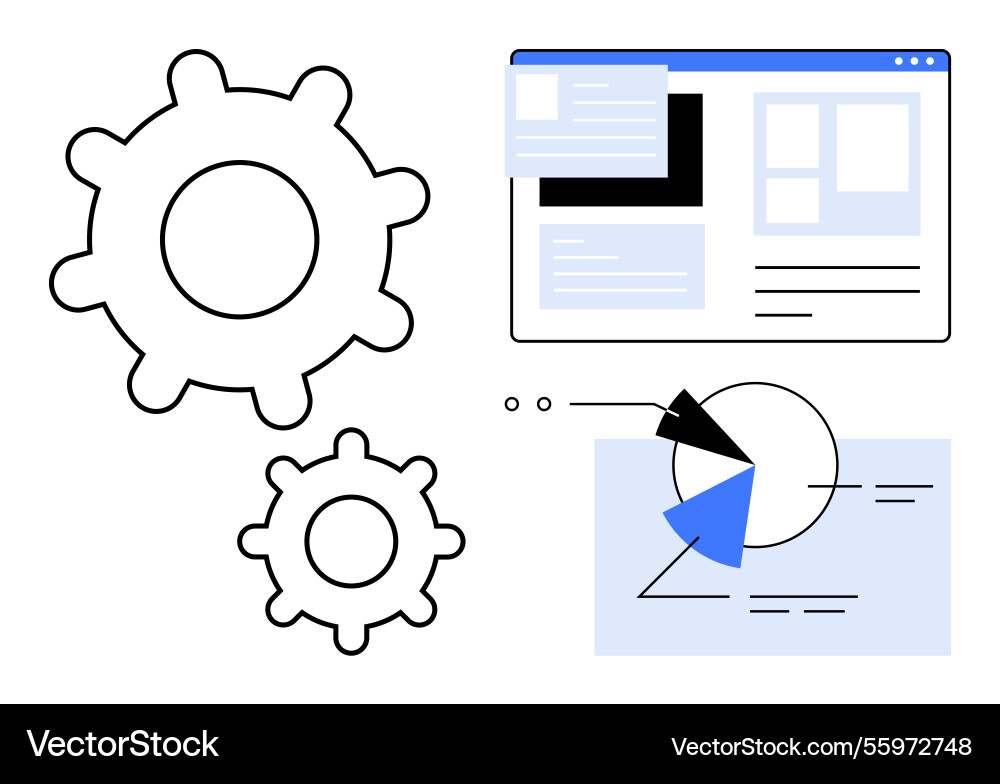 Web development and data analysis concept Web development and data analysis concept vector image