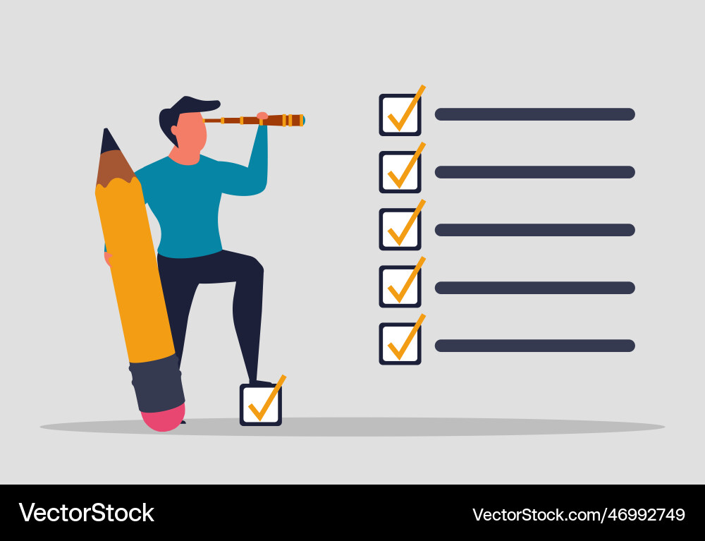 A man performs tasks completing assignments A man performs tasks completing assignments vector image