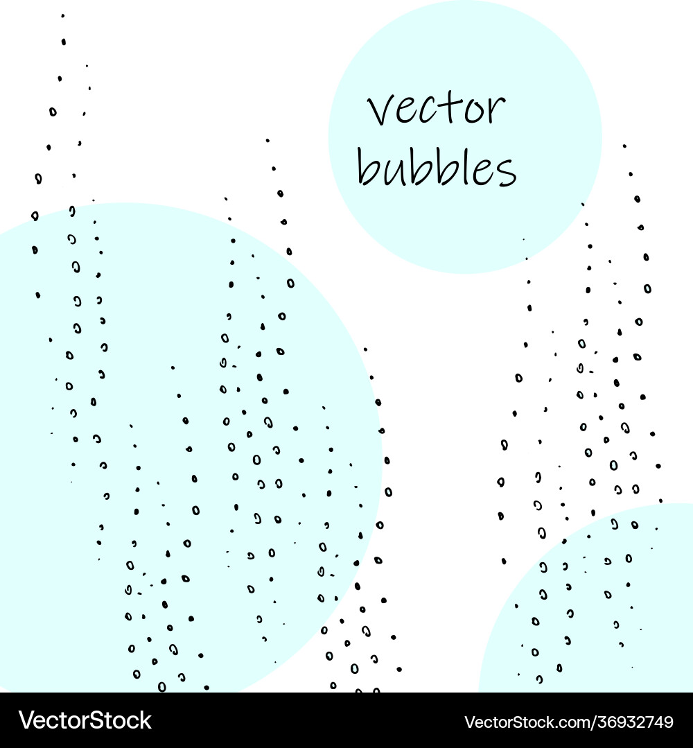 Black and white bubbles blobs drops sketch Vector Image
