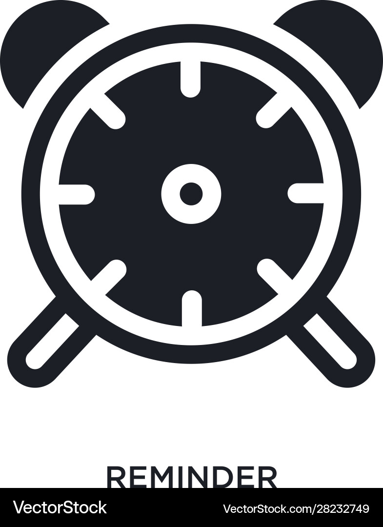 Black reminder isolated icon simple element from vector image