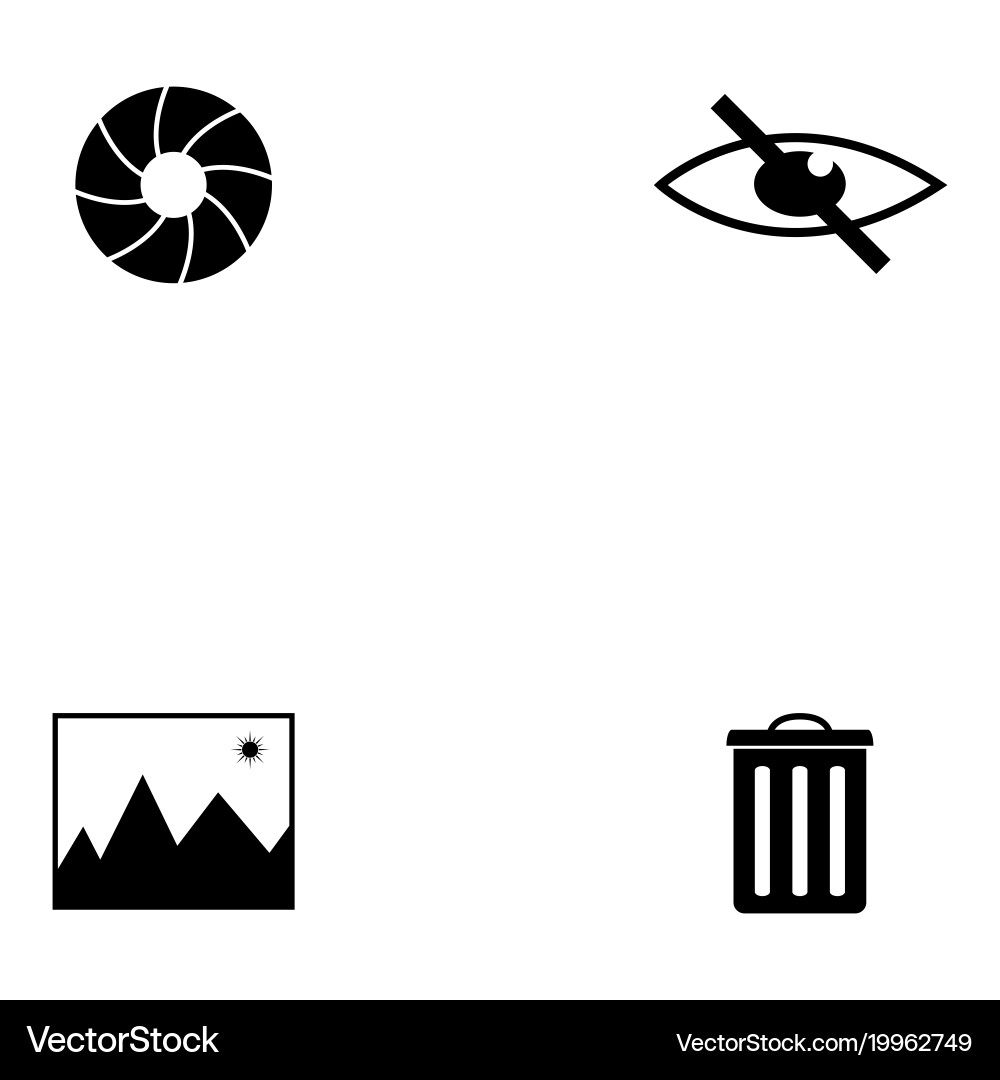 Camera function icon set vector image