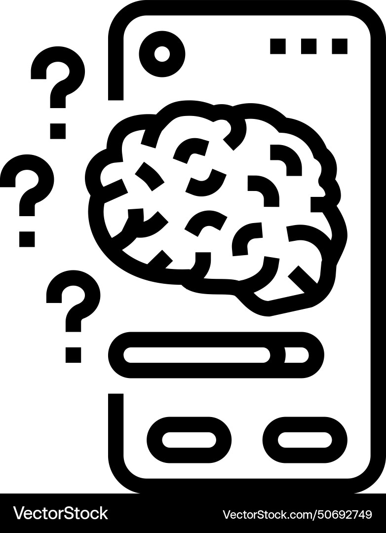 Cognitive load ux ui design line icon Cognitive load ux ui design line icon vector image