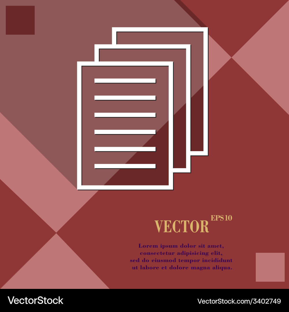 Copy file icon symbol flat modern web design vector image