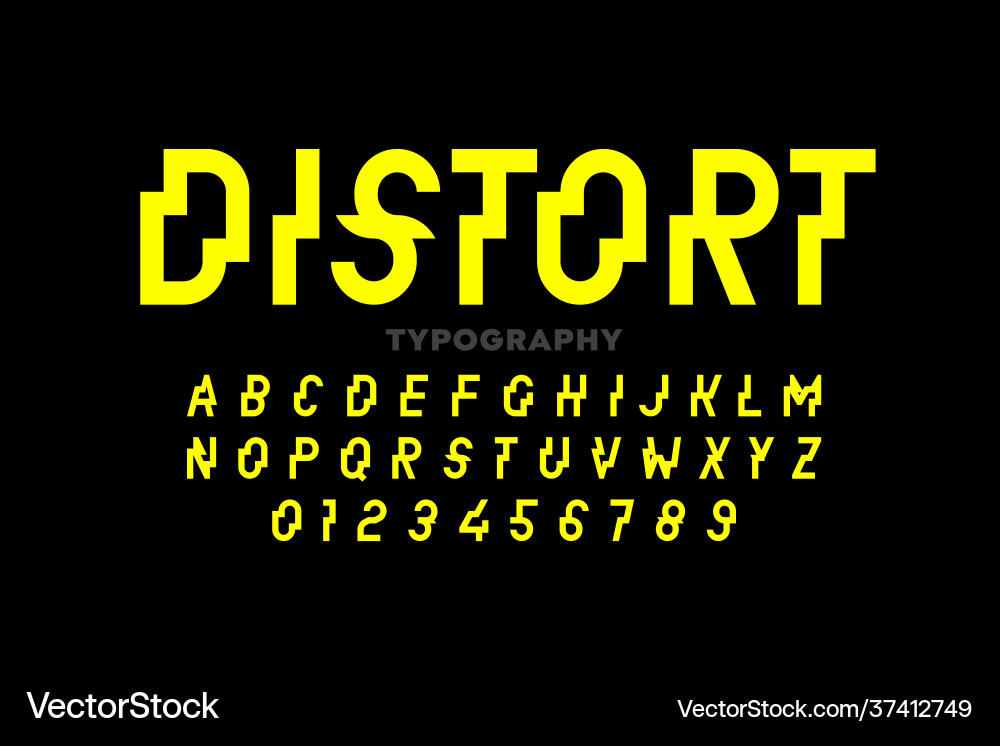 Distrorted style font Vector Image