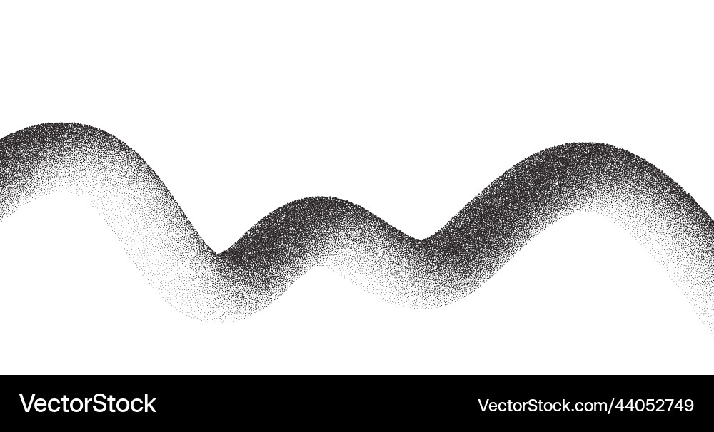 Dotwork wave pattern background black noise Dotwork wave pattern background black noise vector image