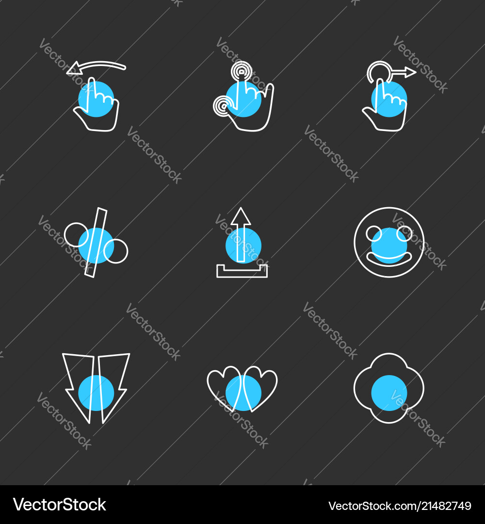 Emoji upload percentage hands pointer arrows vector image
