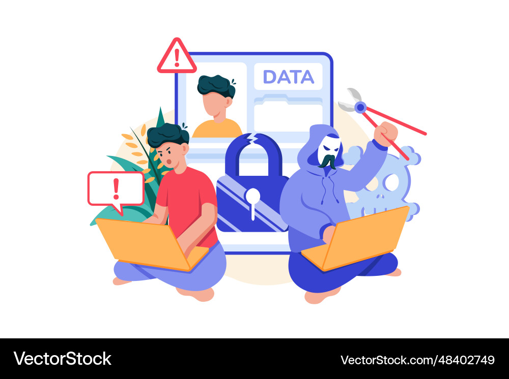 Hacker stealing user data vector image
