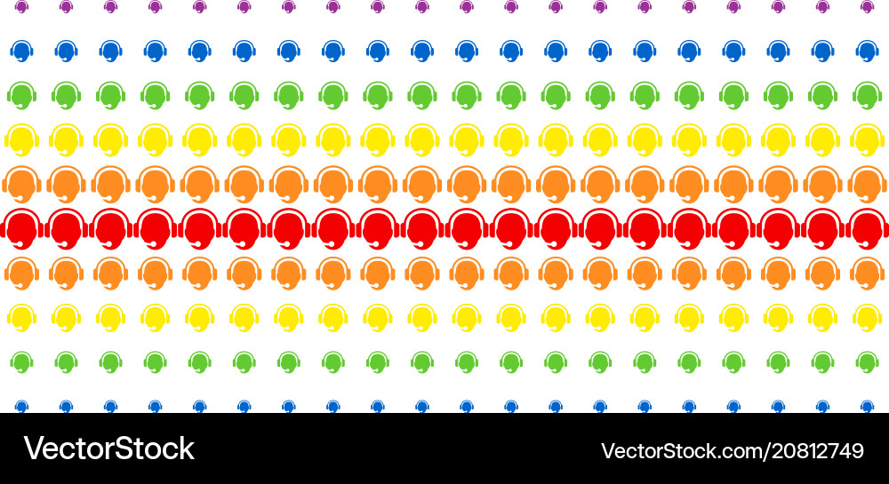 Operator head shape halftone spectrum pattern Operator head shape halftone spectrum pattern vector image