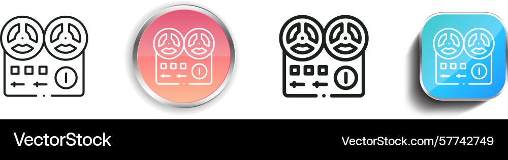 Recording icon thin linear regular and button Recording icon thin linear regular and button vector image