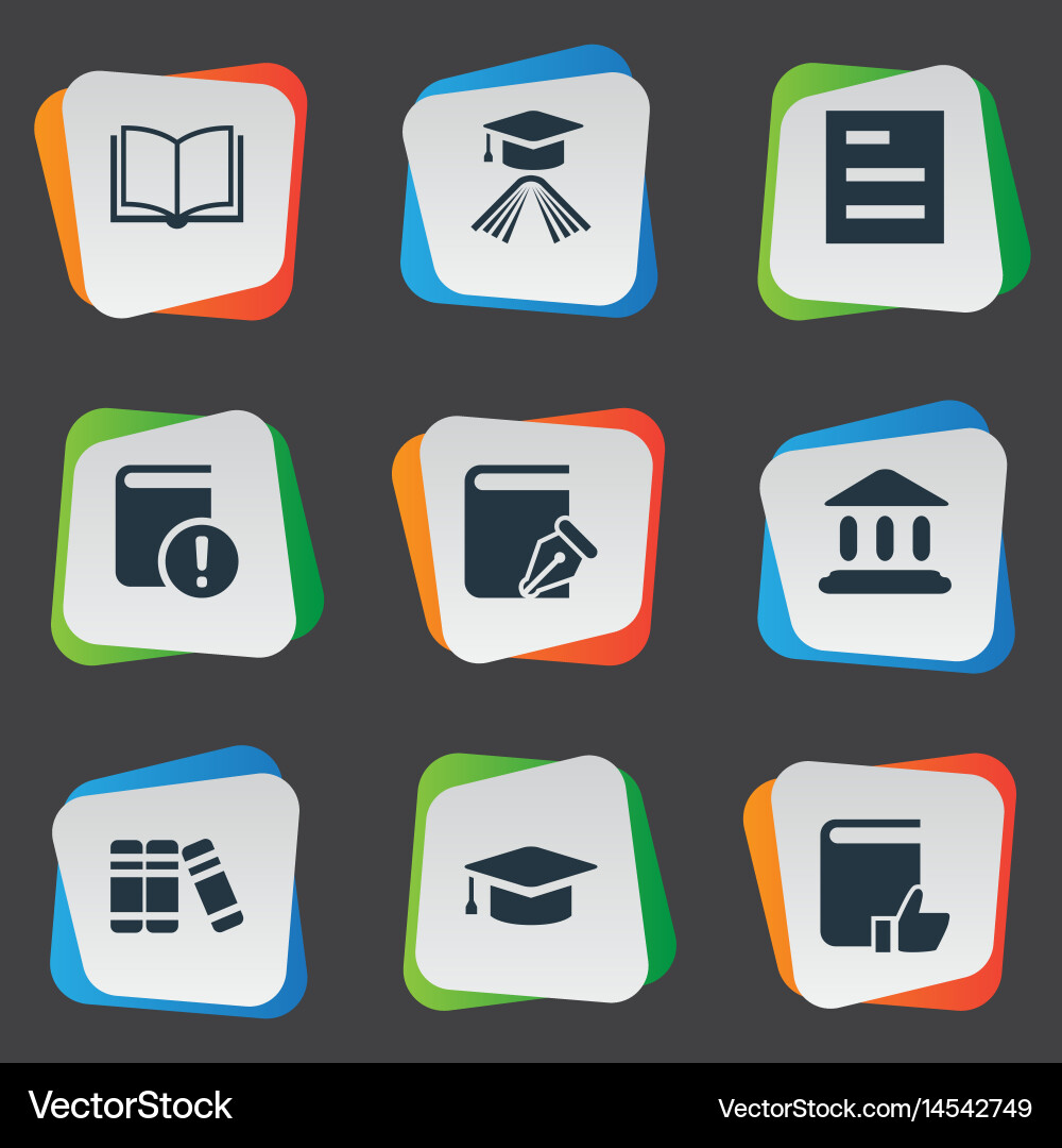 Set of simple knowledge icons vector image