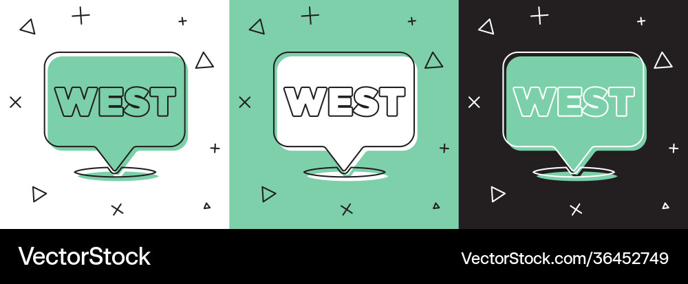 Set pointer to wild west icon isolated on white Set pointer to wild west icon isolated on white vector image