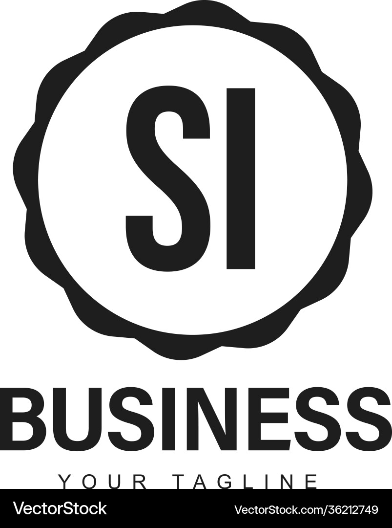 Si initial a logo design with abstract style Si initial a logo design with abstract style Vector Image