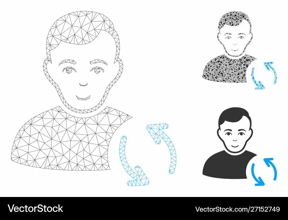 User refresh mesh 2d model and triangle User refresh mesh 2d model and triangle vector image