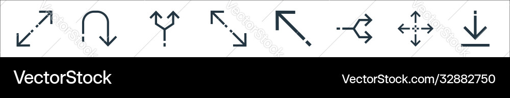 Arrows line icons linear set quality Vector Image