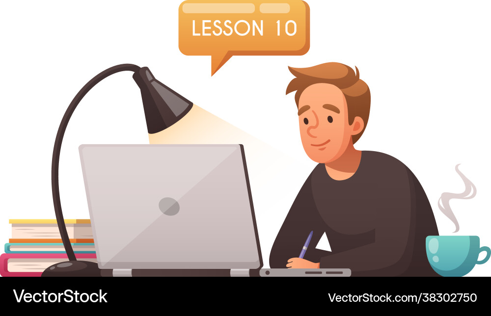 Cartoon distance education Royalty Free Vector Image