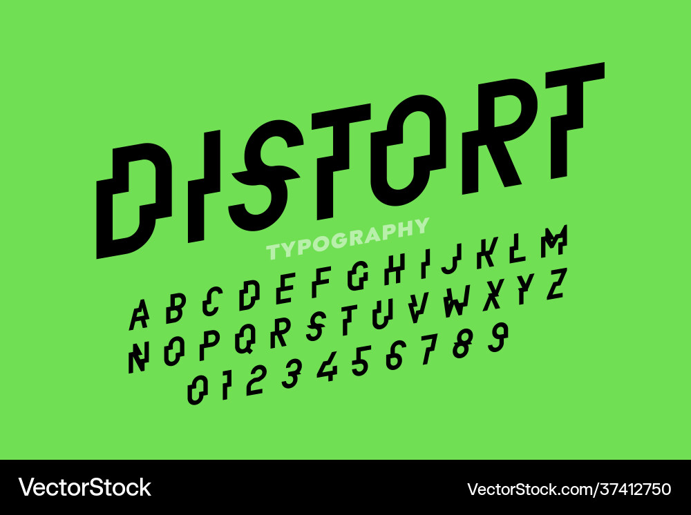 Distrorted style font Distrorted style font vector image
