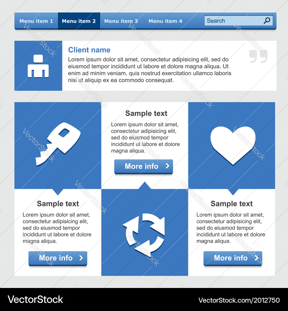 Flat web design elements set vector image
