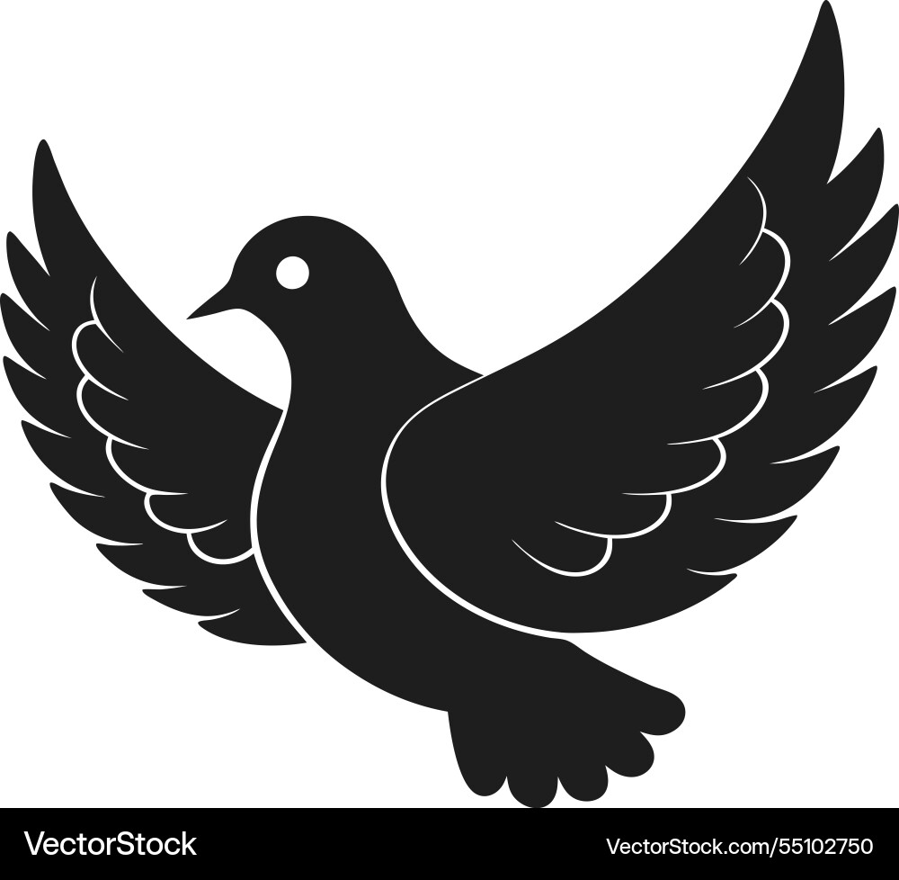 Fliegende Taube Silhouette symbolisieren Fliegende Taube Silhouette symbolisieren vektorbild