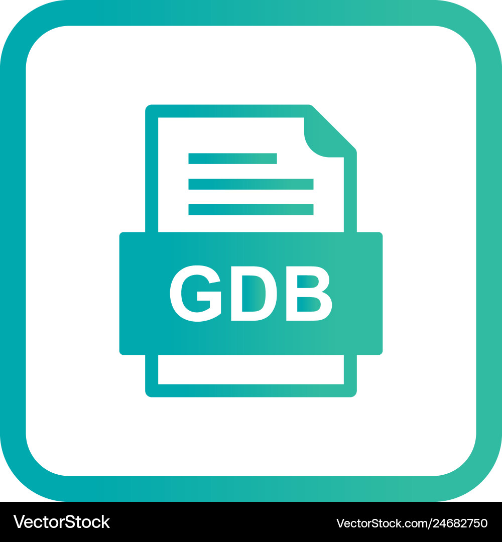 Gdb file document icon vector image