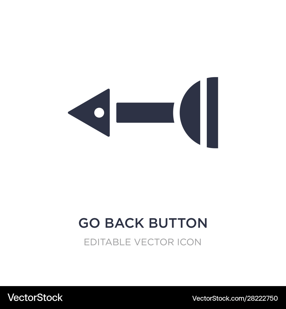 Go back button icon on white background simple Go back button icon on white background simple Vector Image