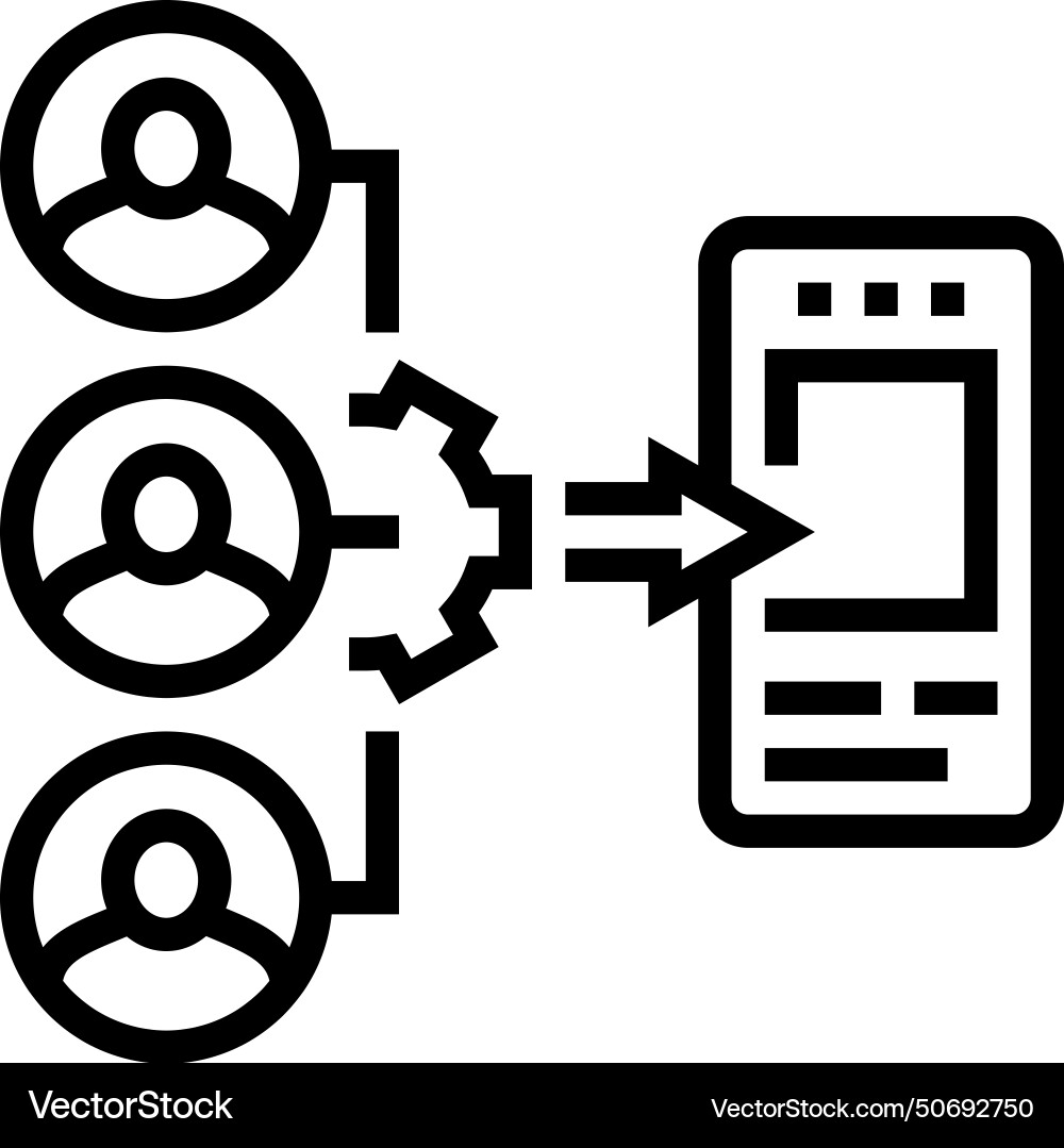 Guerrilla testing ux ui design line icon Guerrilla testing ux ui design line icon vector image