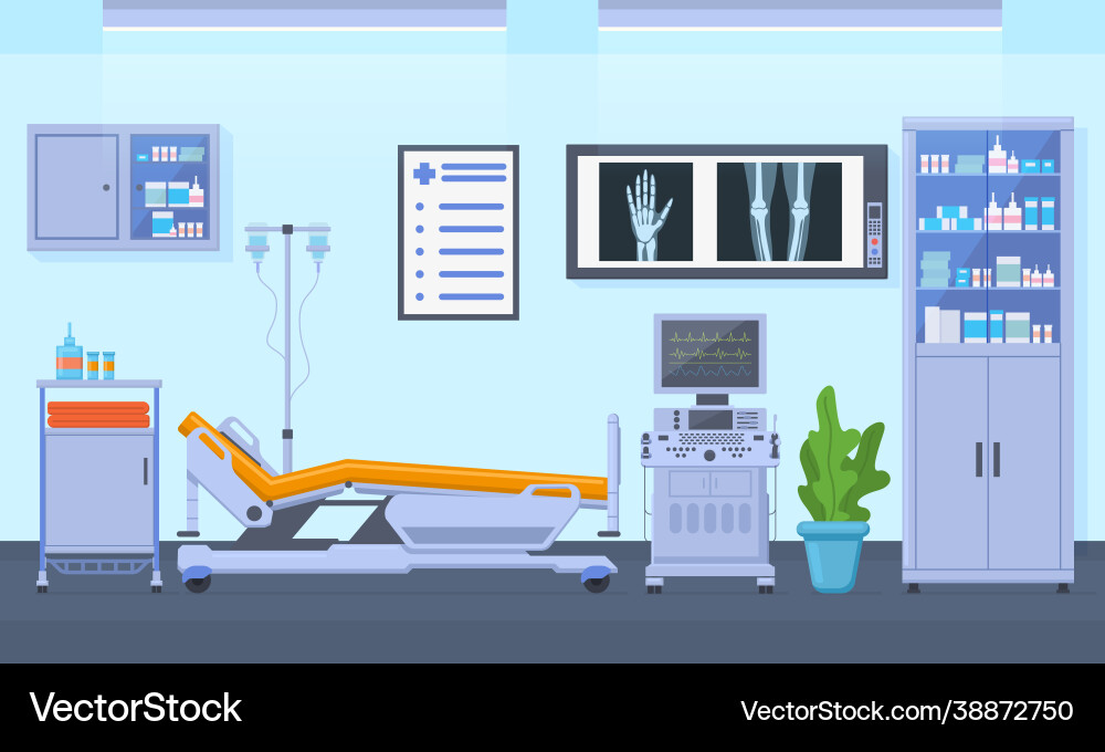 Medical therapy hospital healthcare equipment room vector image