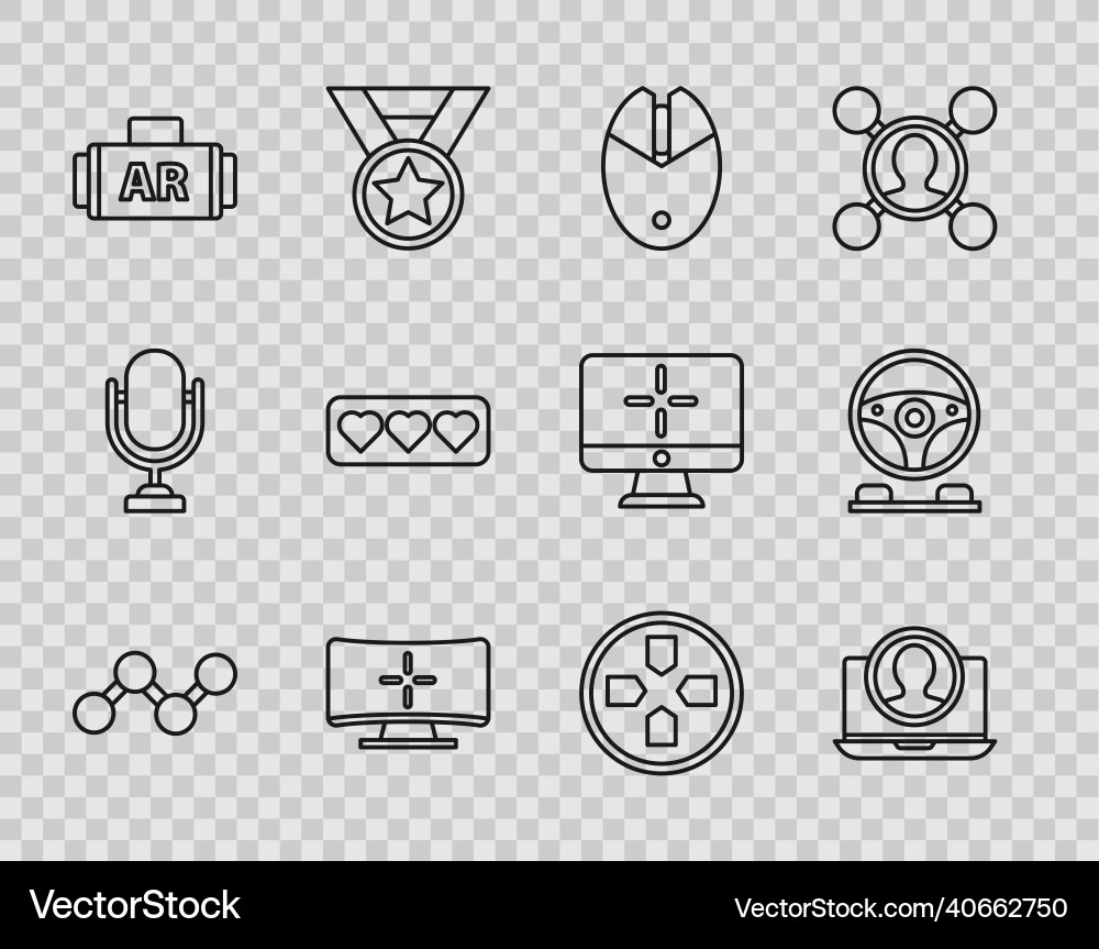 Set line share create account screen computer Set line share create account screen computer vector image