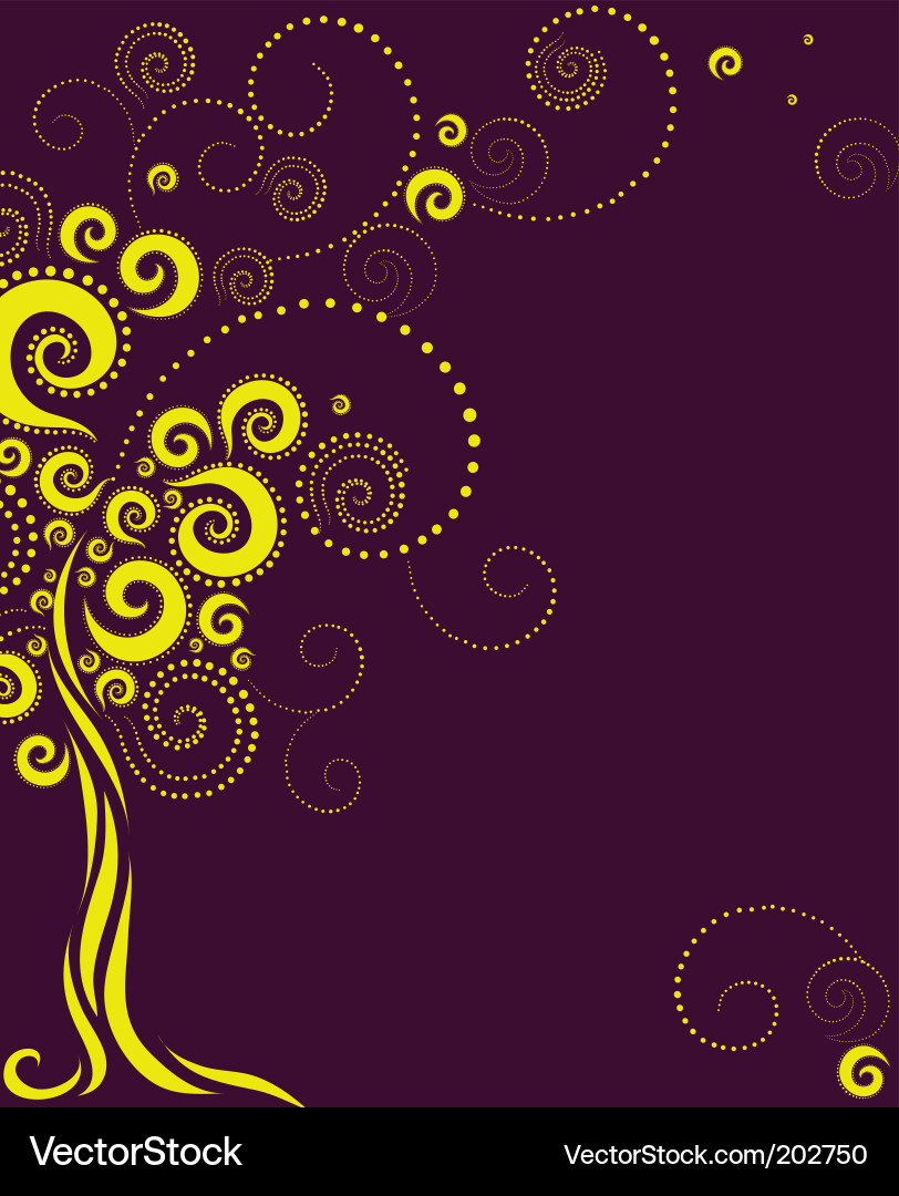 Tree shape from twirls vector image