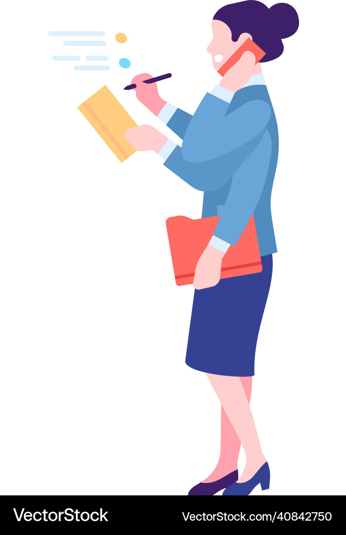 Woman with workload stress office worker Vector Image