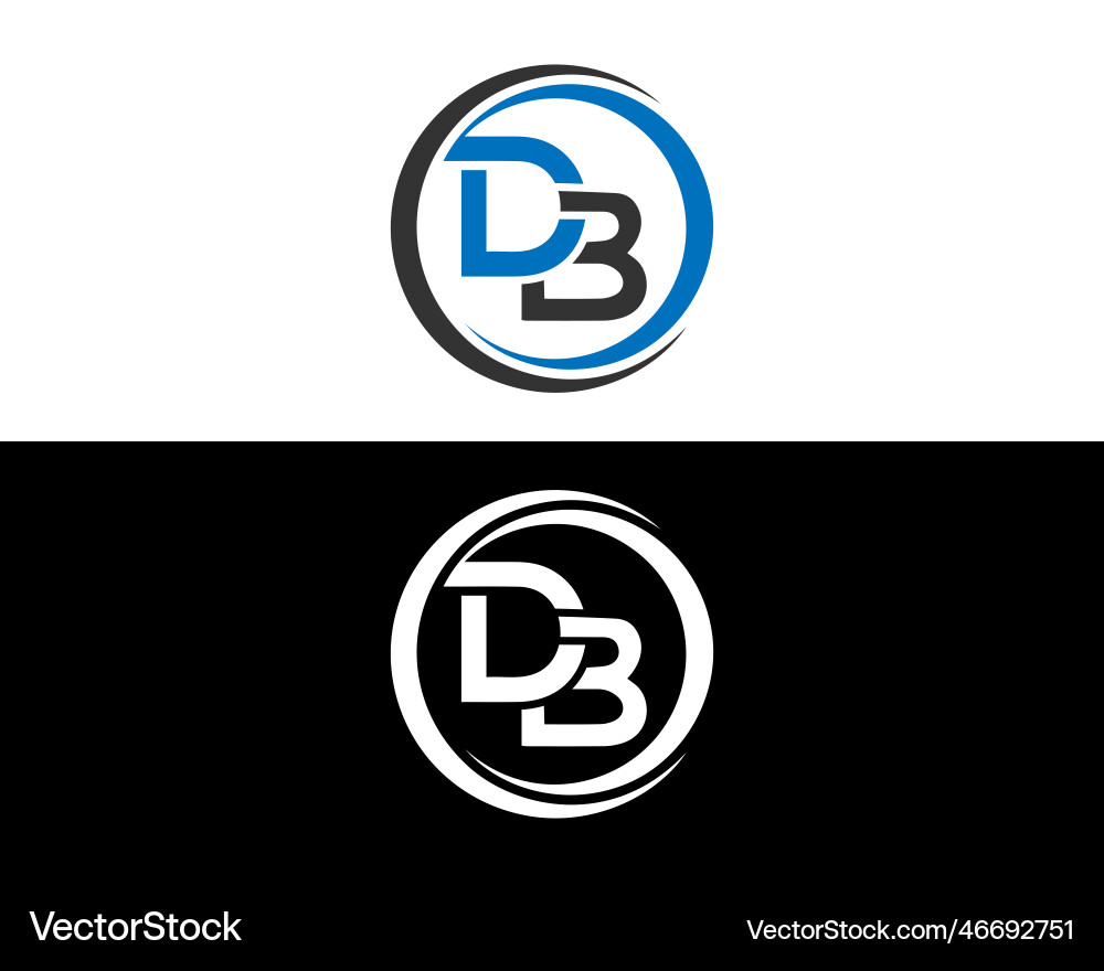 Abstract simple initial db and bd logo design Vector Image