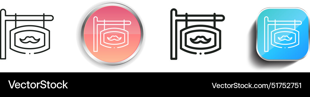 Barber sign icon thin linear regular and button vector image