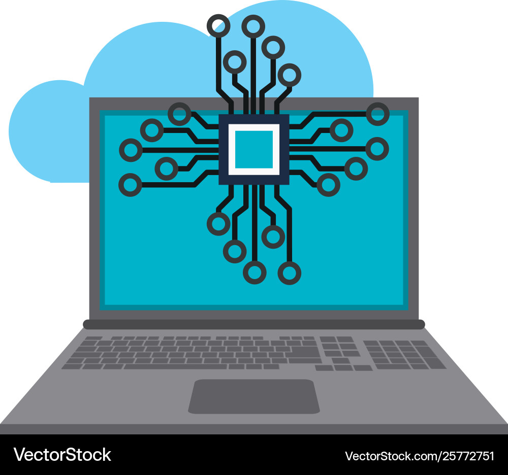 Cloud computing and technology symbols vector image