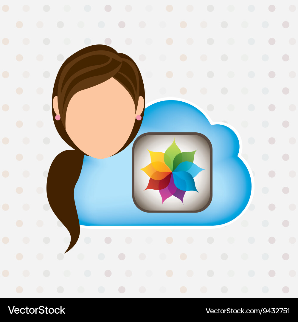 Cloud computing design vector image