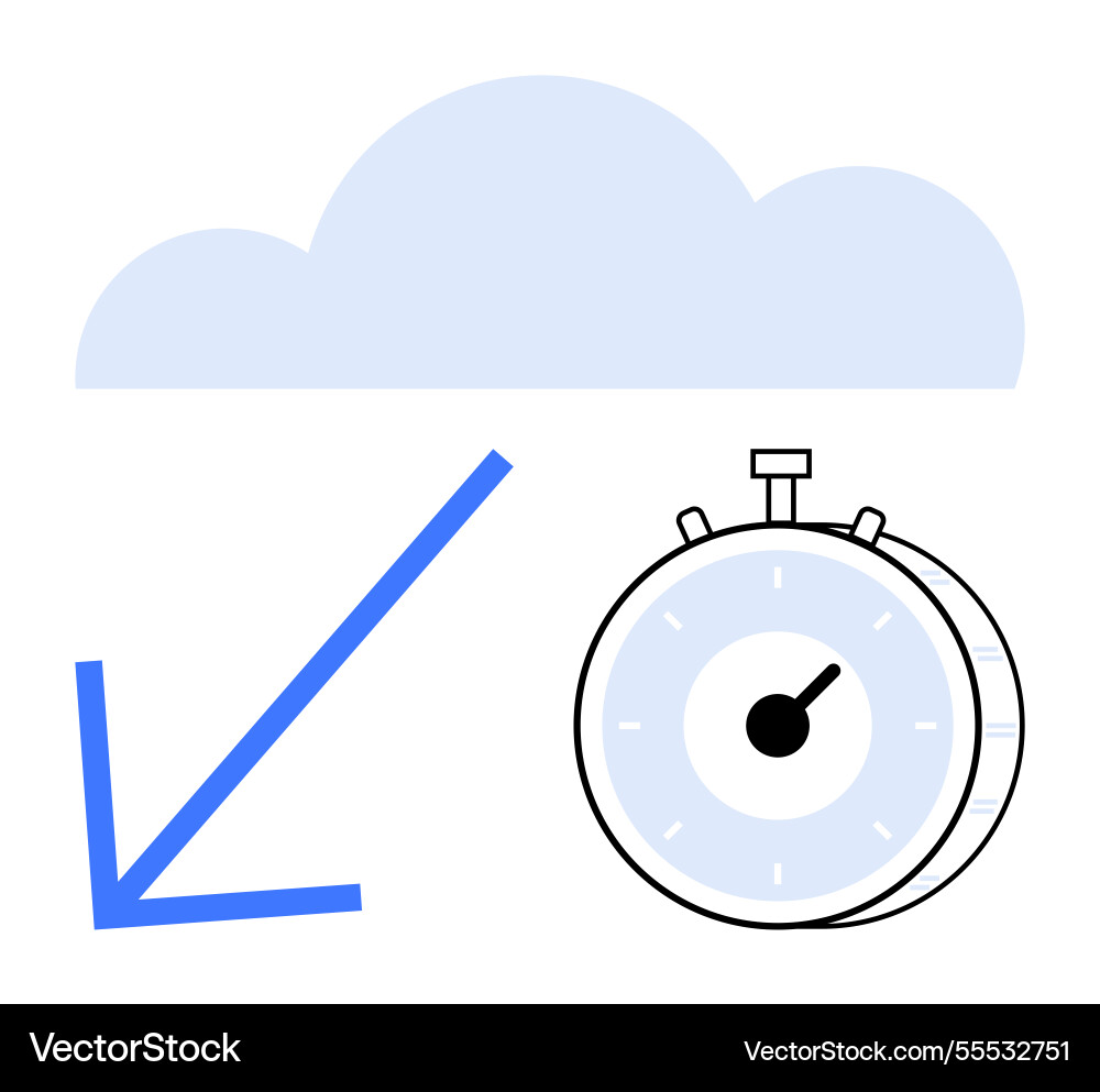 Cloud download with timer and arrow representing Cloud download with timer and arrow representing vector image