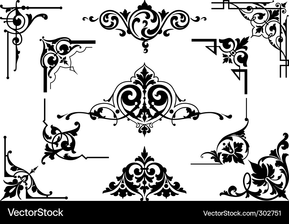 Decorative Corner Elements Vector Image