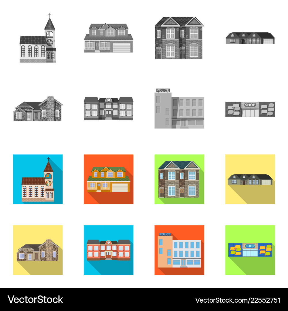 Design of building and front logo Design of building and front logo vector image