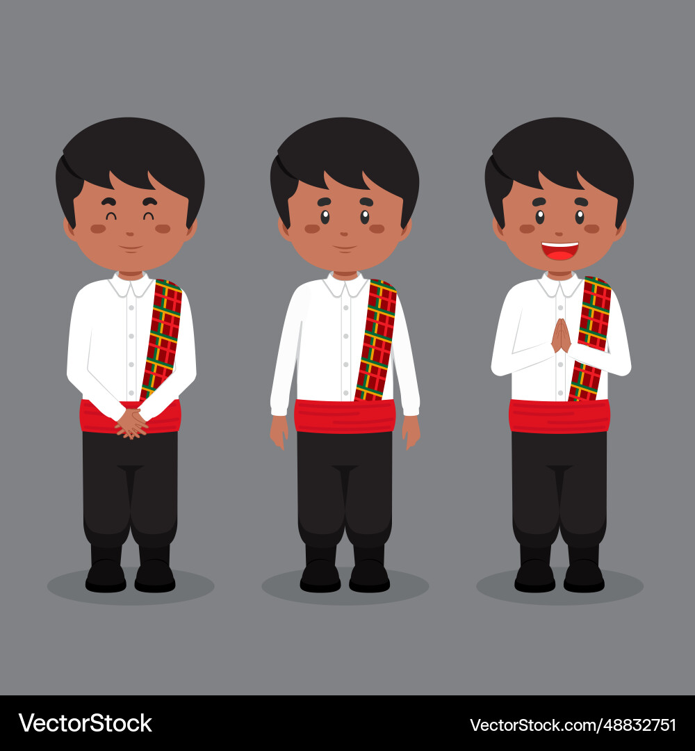 Dominican character with various expression Dominican character with various expression Vector Image