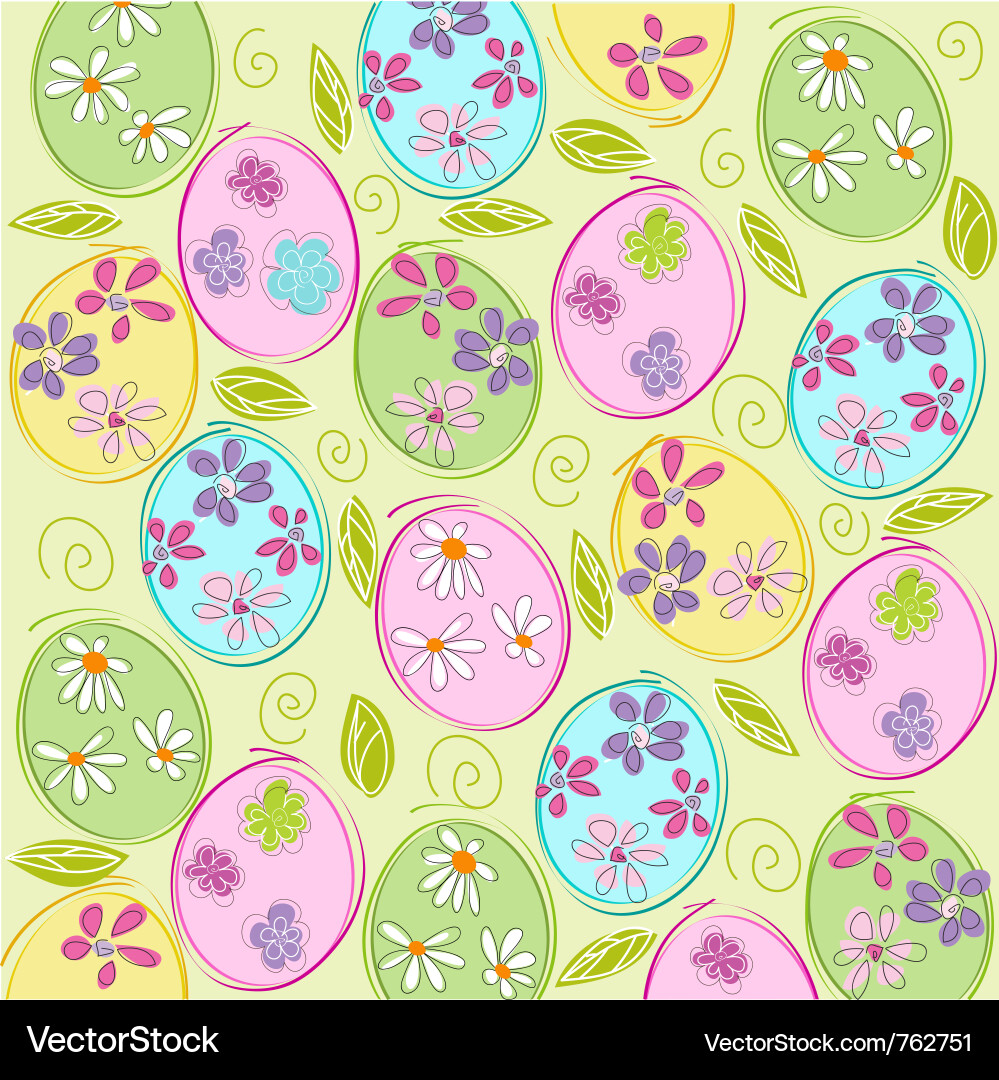 Easter Floral Pattern vector image