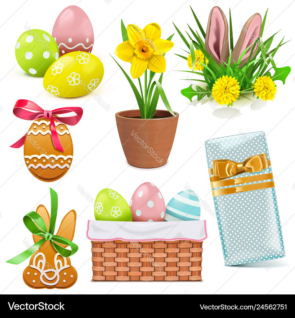 Easter icons Royalty Free Vector Image - VectorStock
